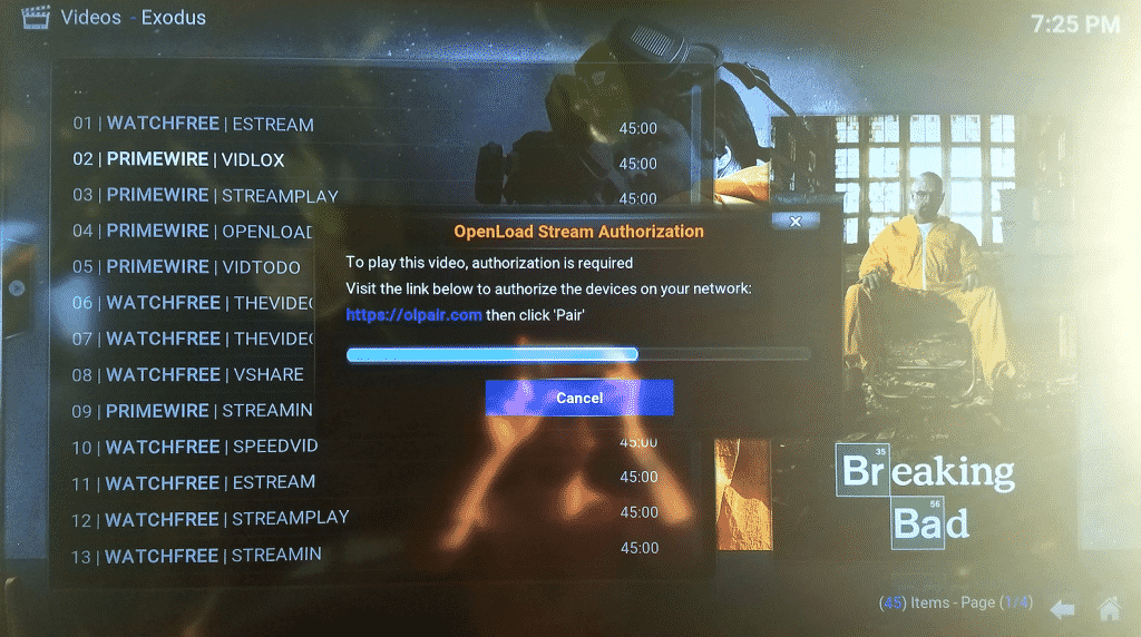 Authorize and Pair Kodi Link