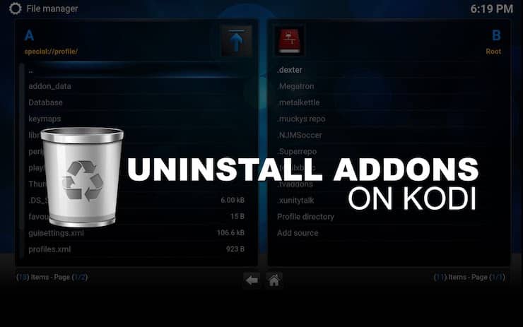 Uninstalling Removing Kodi Addons