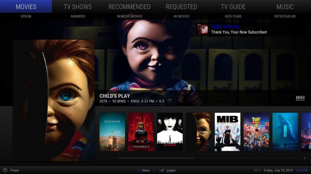 FOMOstream® Setup - Movies - Build 1.2