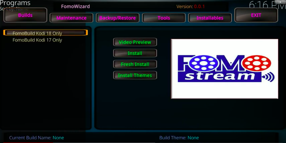 FomoWizard Screen